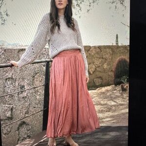 J.Crew Re-Imagined Coral rose pleated Maxi